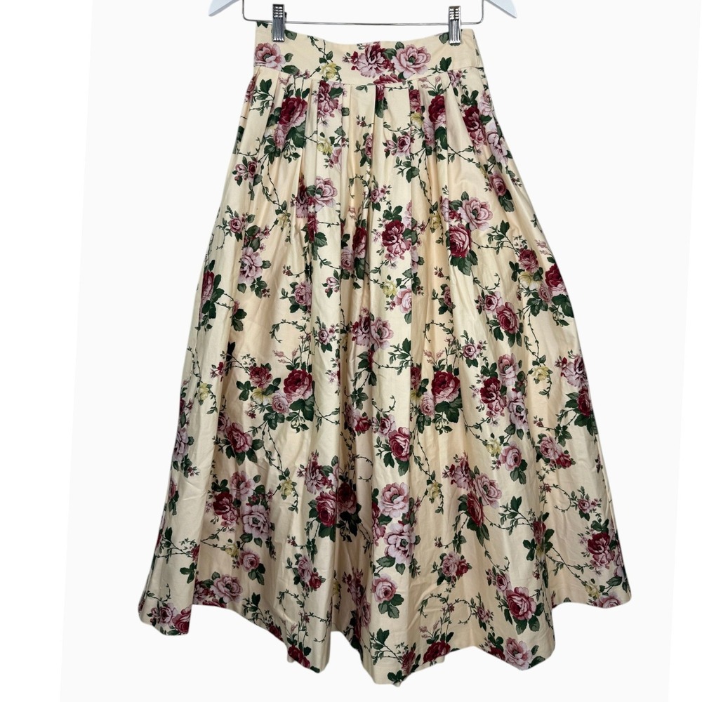 Antonio Melani x Style Bungalow Size 2 Miraflores Ivory Floral Midi Skirt NWT